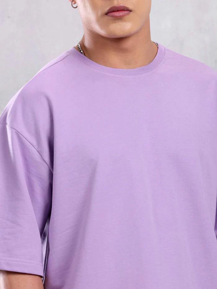 Oversized Plain T-Shirt - Purple