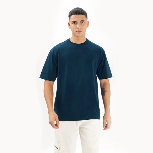 Oversized Plain T-Shirt - Petrol