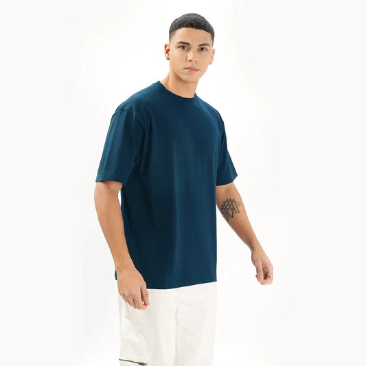 Oversized Plain T-Shirt - Petrol