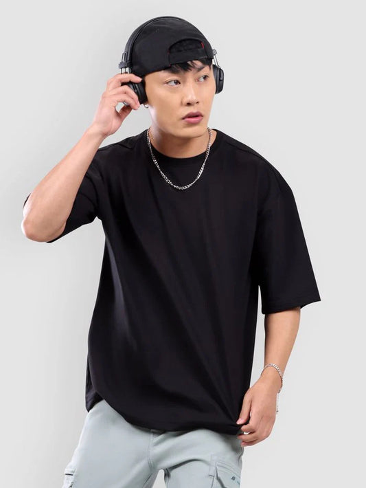 Oversized Plain T-Shirt - Black