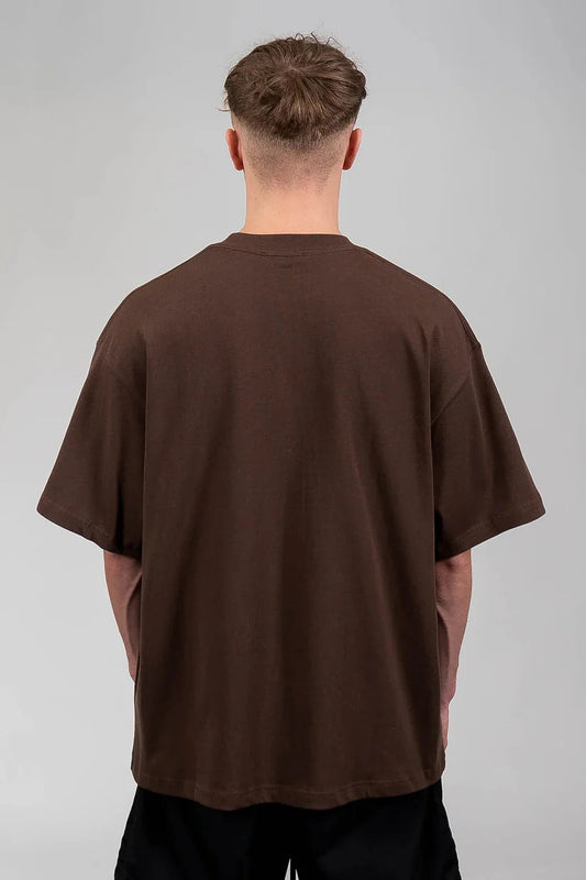 Oversized Plain T-Shirt - Brown Coffee